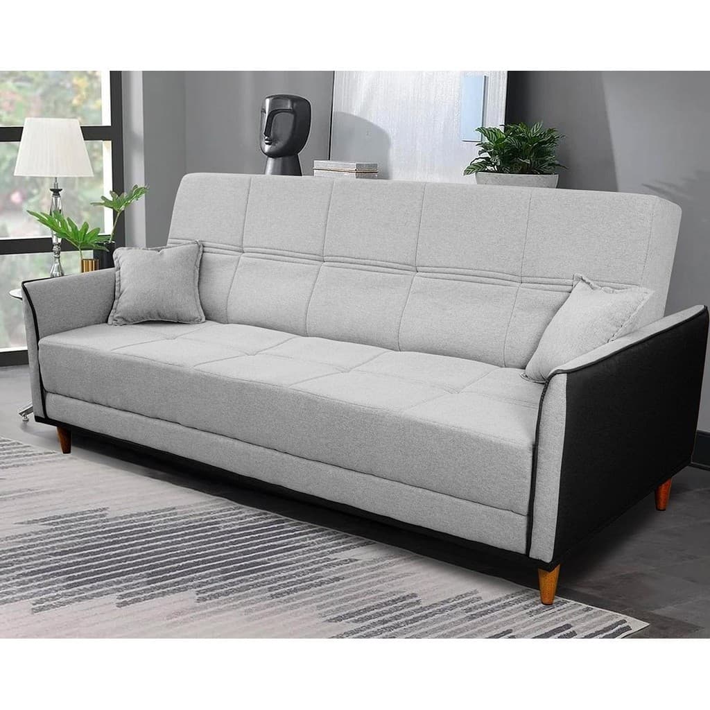 Sofá Cama Sérvia 2,00m Cinza Linho Rustico - King House