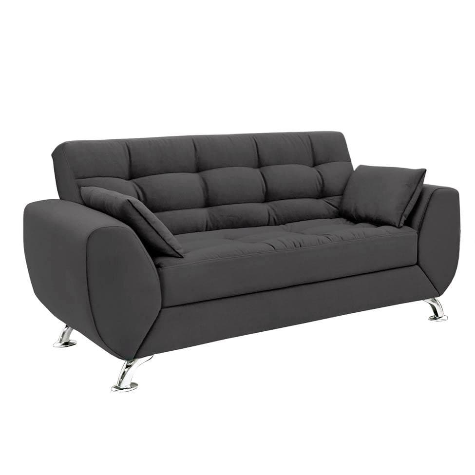 Sofá 2 Lugares Larissa Suede Cinza