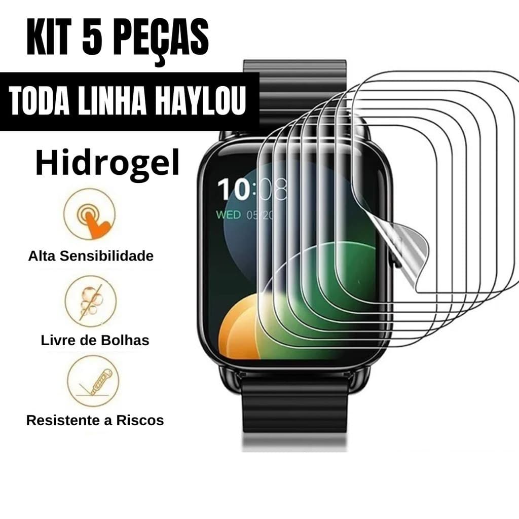 1, 3 ou 5 Películas de Hidrogel Hd Lisa para Haylou Solar Pro RS4 Plus RS5 GST LS09