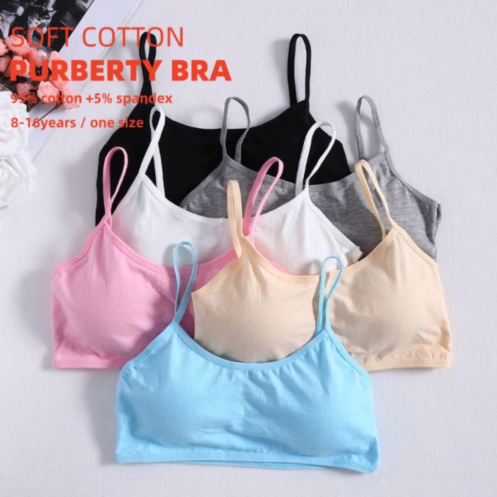 Sutiã Curto Singlet Para Meninas Adolescentes , Roupa Íntima , Alças Finas , Design , Cor Aleatória