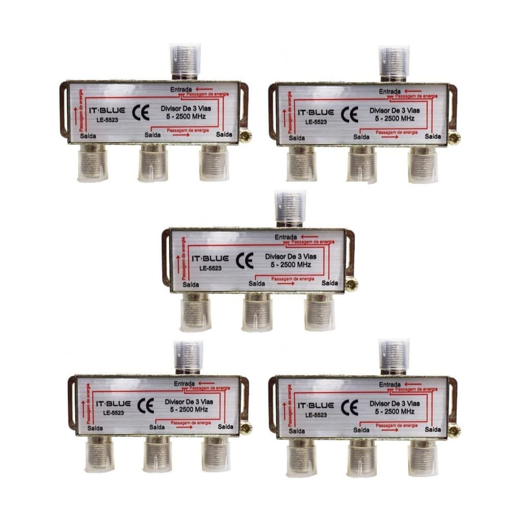 Oferta com 5 Divisor De Antena 3 Saidas Universal A Cabo Uhf Vhf Digital