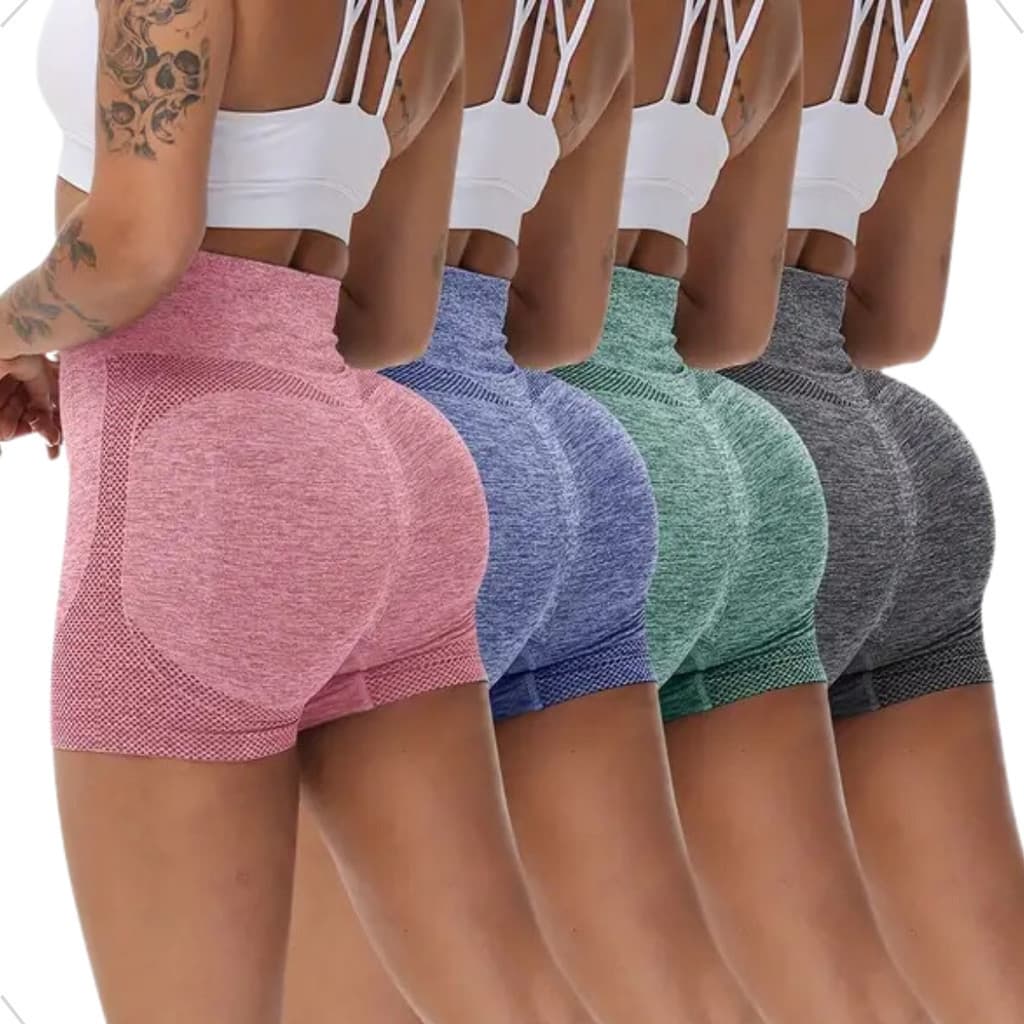 Kit 4 ou 1 Unidade Short Levanta Bumbum Feminino Academia Yoga Fitness