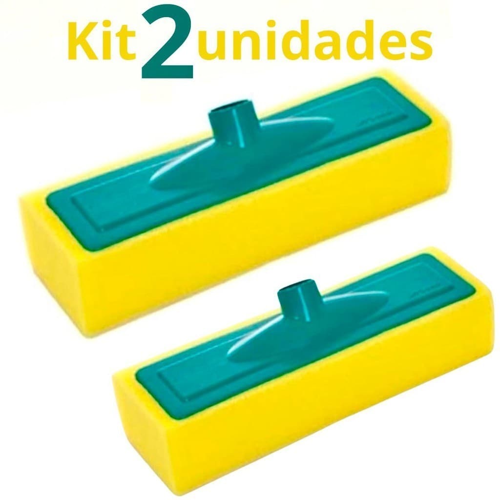 Kit 2 unid Rodo Passa Cera Limpa Vidro Lava Piso LAVA VIDRO