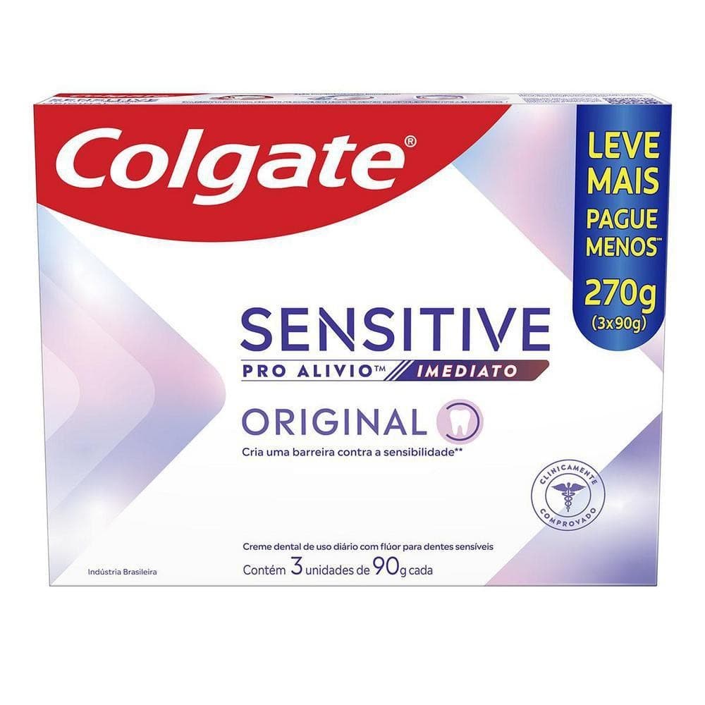 Creme Dental Colgate Sensitive Pro-Alívio Imediato Original 90g Leve 3 Pague 2