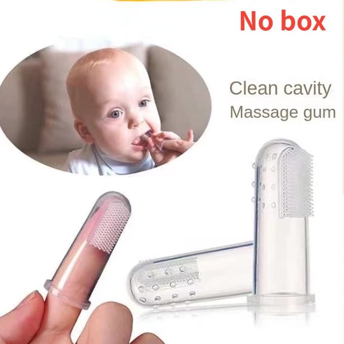 1 Pacote De Escova De Dentes Para Bebês Capa De Silicone Revestida Com Massageador De Borracha Limpeza