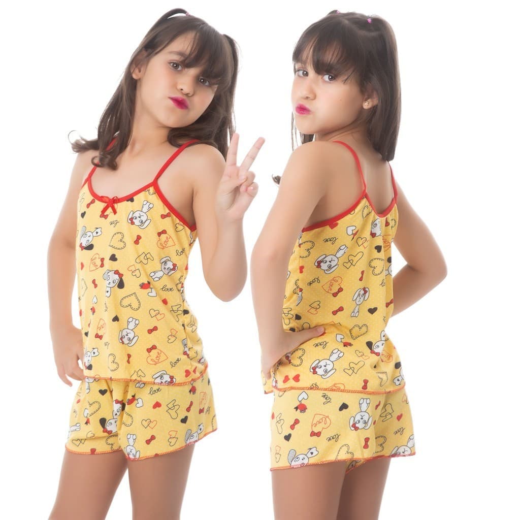 Kit 5 Pijama MICRO INFANTIL Baby Doll Estampado Personagens Short Doll MICROFIBRA