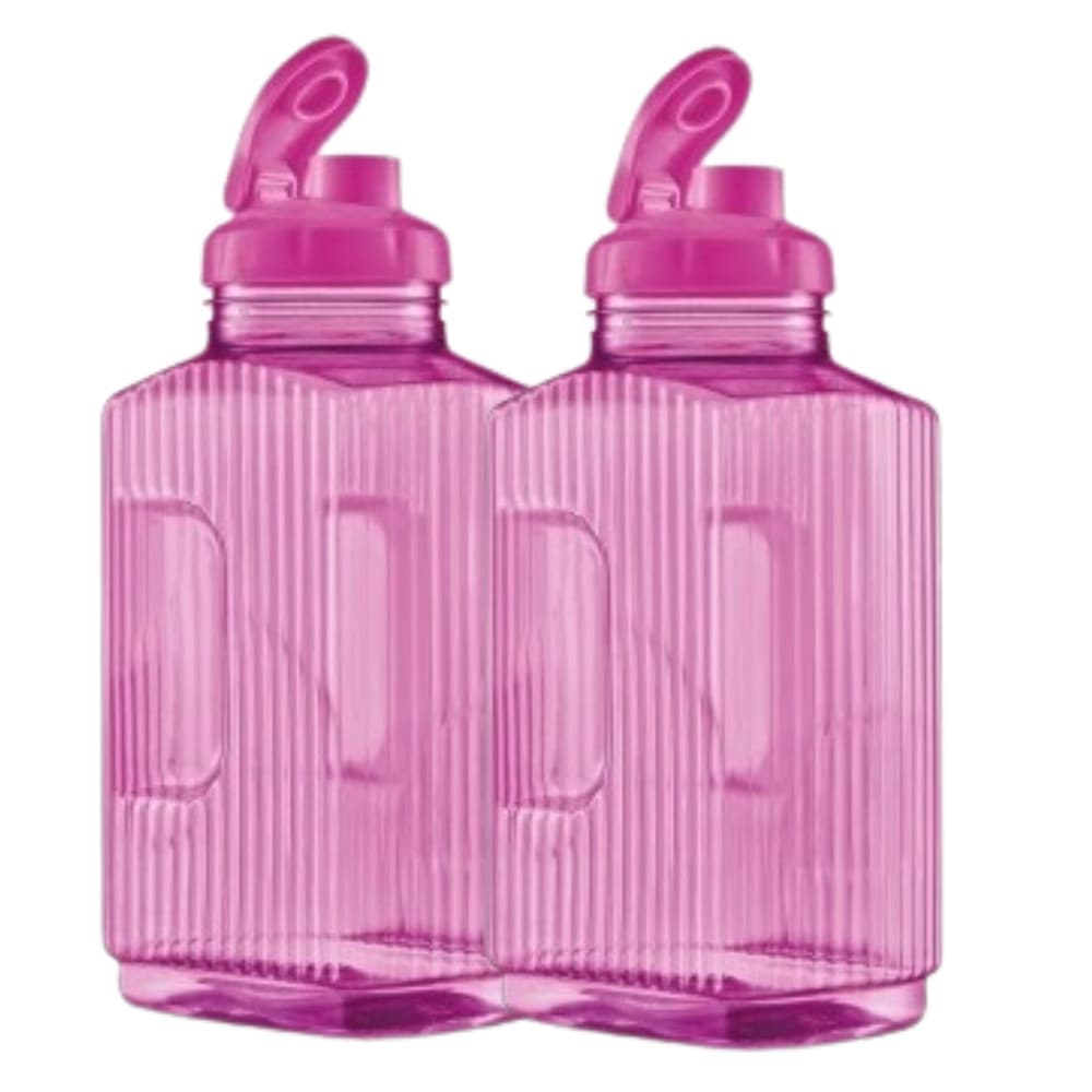 2 Jarra Garrafa De Água Suco Geladeira Tampa Higiênica 1,7lt