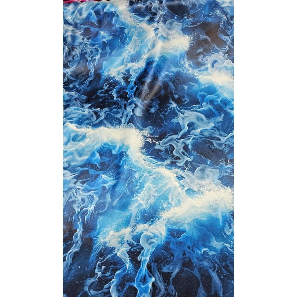 Tecido Cetim Estampado Digital Água