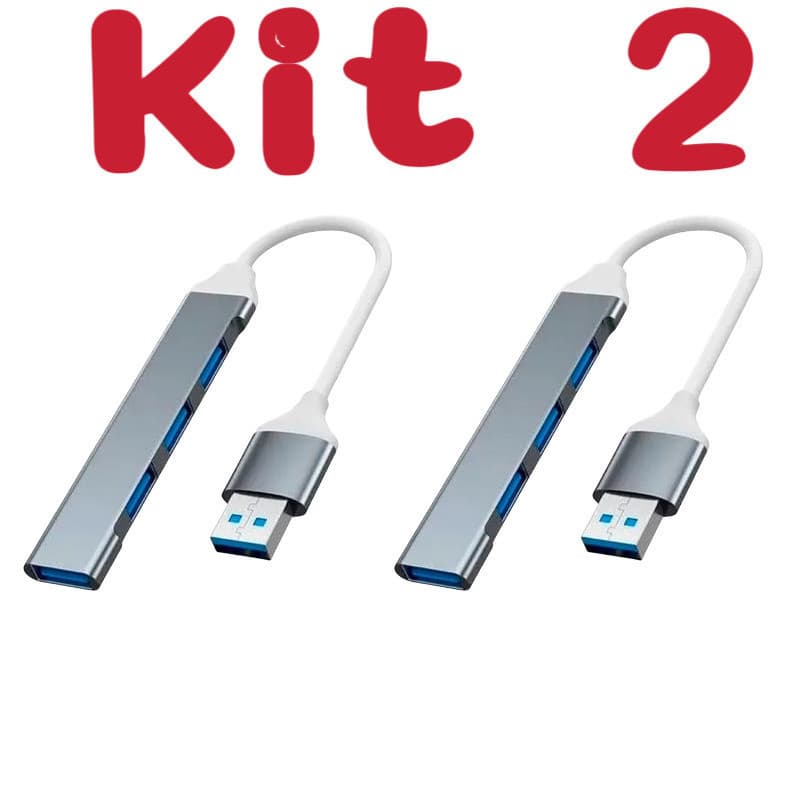 Kit 2  Hub Usb 3.0 4 Portas 5 Gbps Super Rapido Mouse Teclado Hd JIMMY