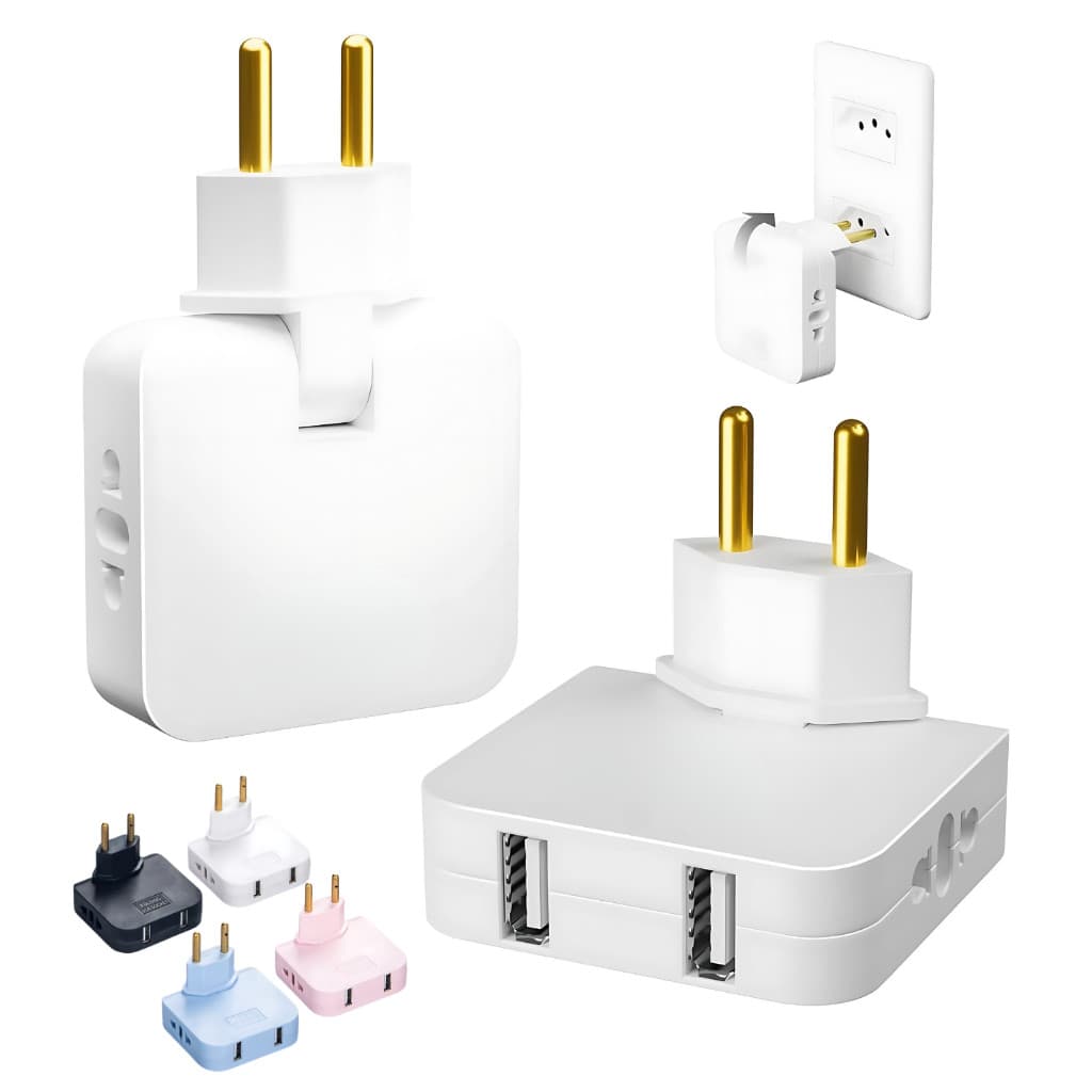 Tomada Adaptador 10A Portátil Benjamin com 2TOMADAS + 2 Portas USB-C – Pronta Entrega