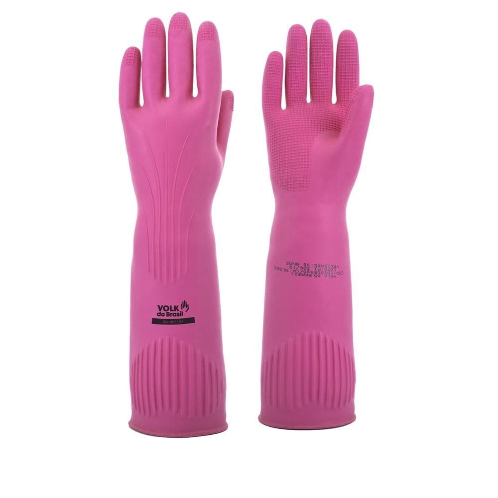 Luva Látex Ranhurada Rosa Ca 36368 Volk