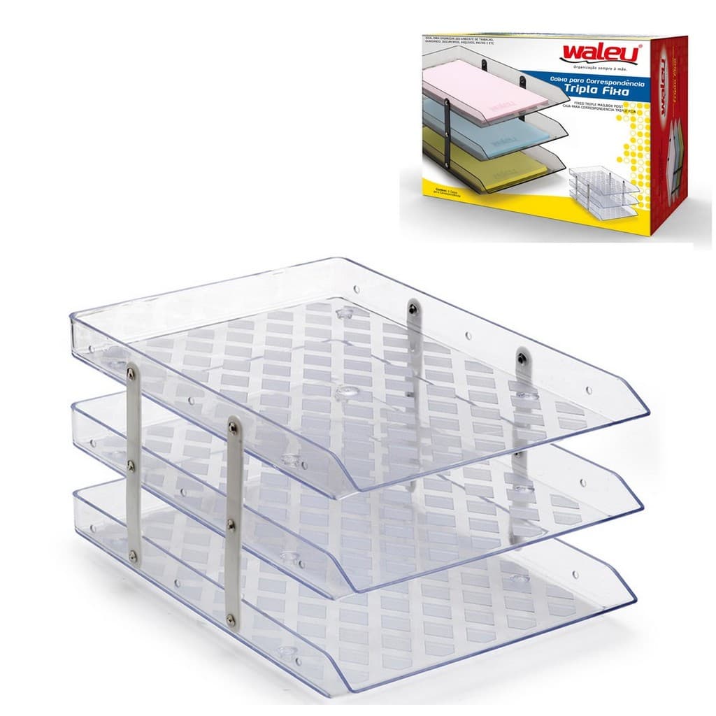 Caixa de Correspondência Tripla Móvel Sel.  Transparente Maxcril