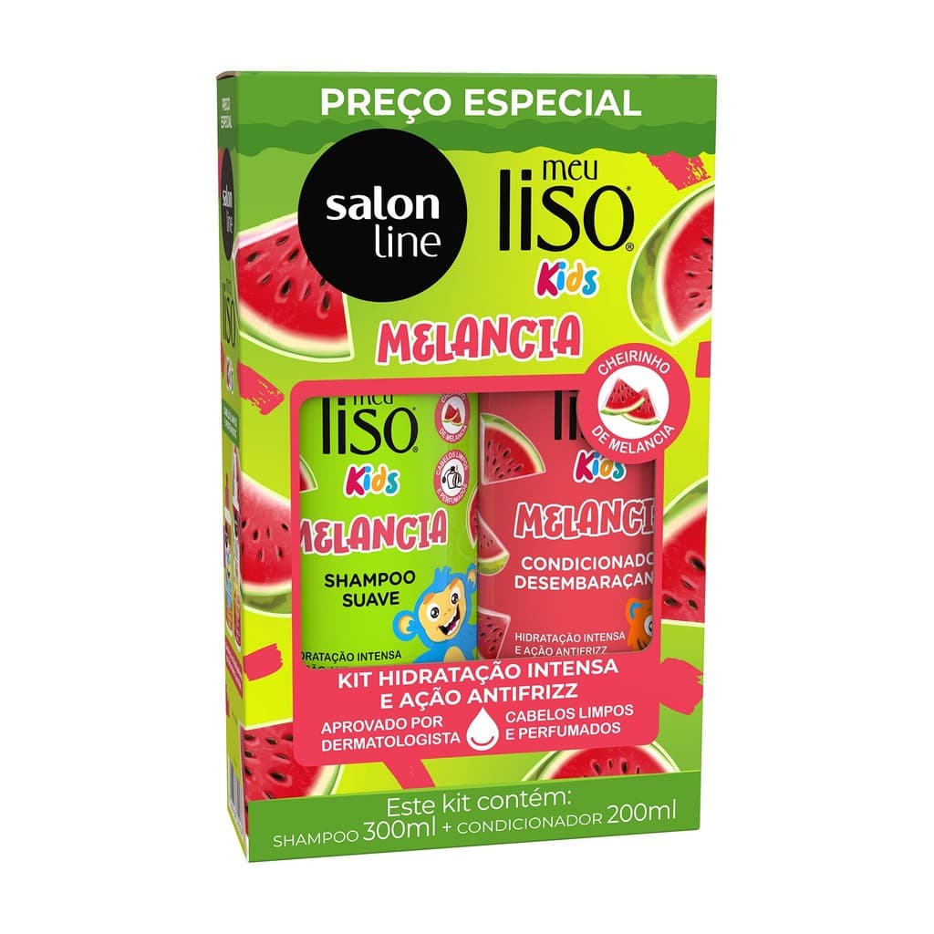 Kit Shampoo e Condicionador Melancia Meu Liso Kids