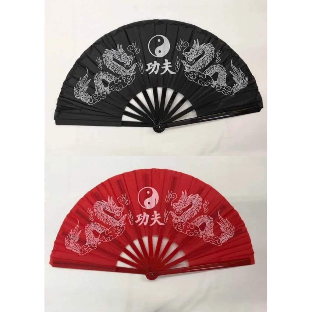 KIT 2 Leque Oriental Grande Para Dança Kung Fu Tai Chi Chuang