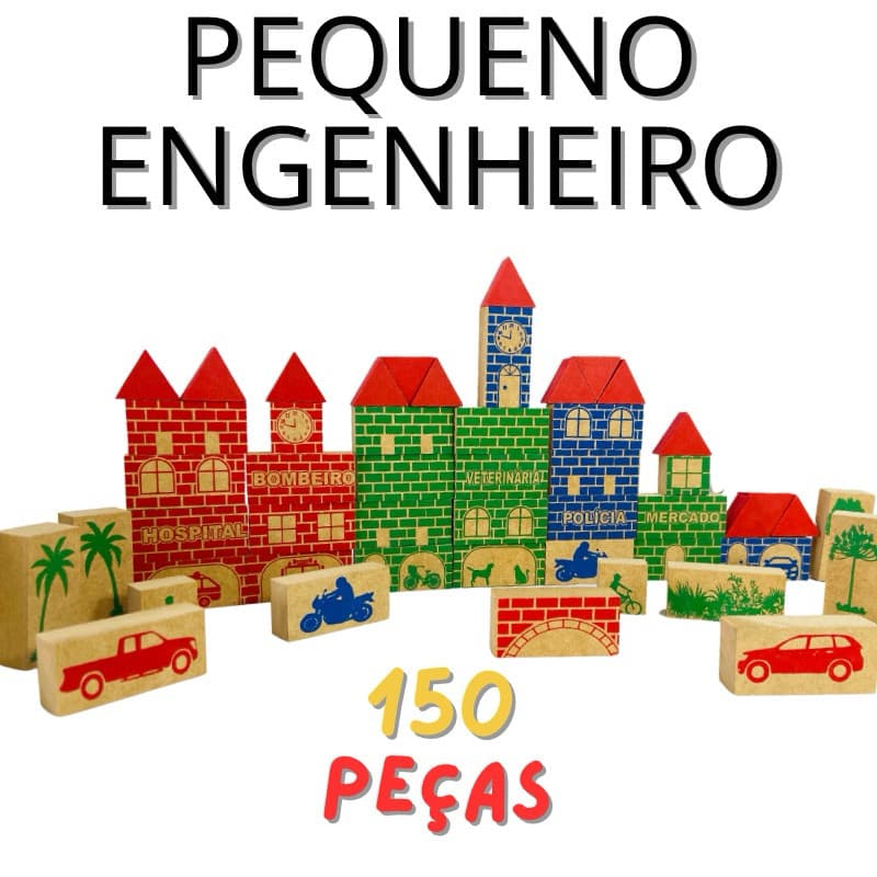 Castelinho de Blocos de Montar Brincando Construção Pequeno Engenheiro Criança Brinquedo Educativo Pedagógico