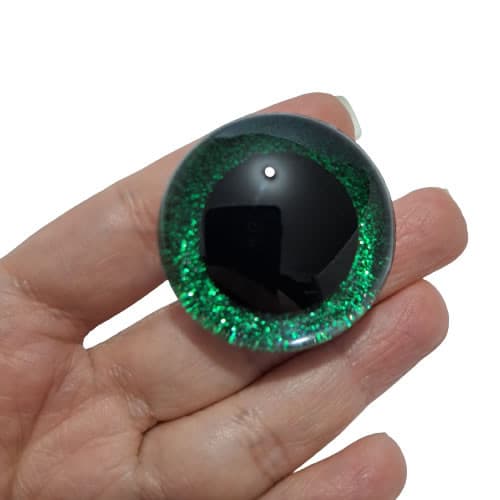 2 Pares Olhos com trava Glitter Amigurumi 35mm Escolha a Cor