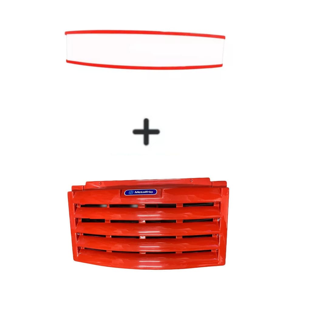 Kit Saia Veneziana + Testeira Cervejeira Metalfrio Vermelha