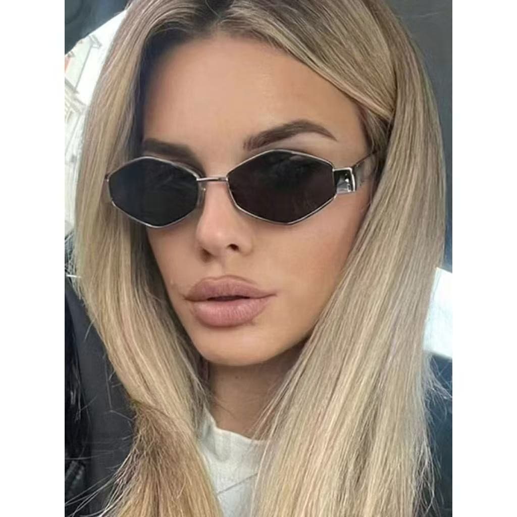 Óculos De Sol Oval Vintage Para Mulheres Homens Pequenos Com Armação Metálica moda 2025 unissex blogueira  quadrado