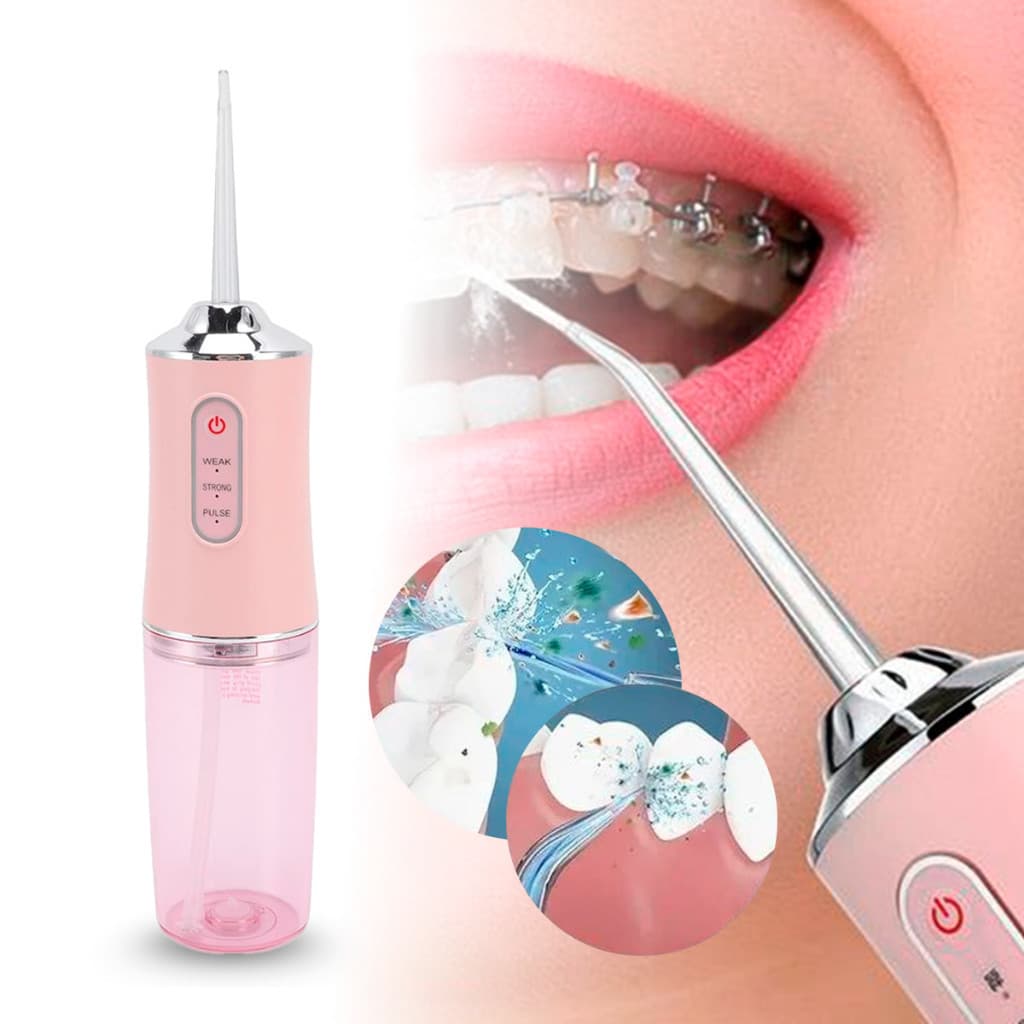 Irrigador Dental Oral Portátil Recarregável USB 220ml Limpeza Bucal Jato Forte