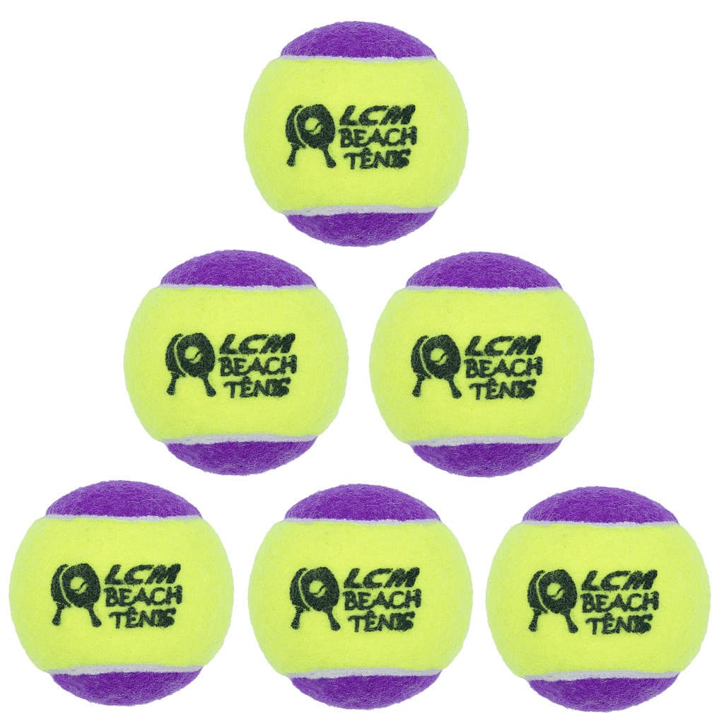 KIT com 6 Bolas Beach Tennis Bolinha Tênis Praia LCM