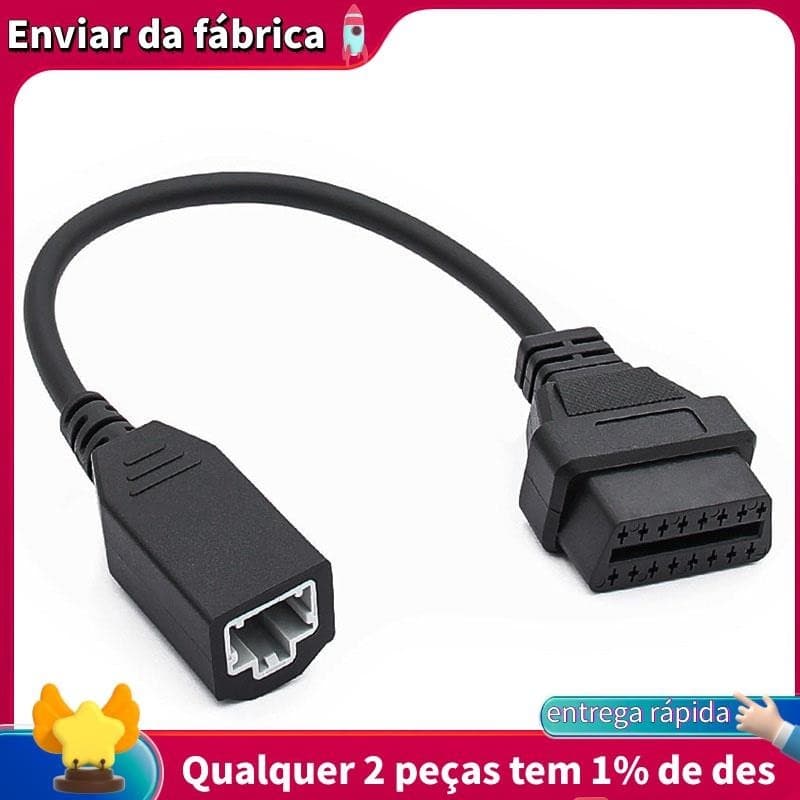 Cabo OBD2 Para Honda 3Pin OBD1 Adaptador OBD2 OBDII Ferramenta De Diagnóstico Compatível Com Conector De 3 Pinos 16