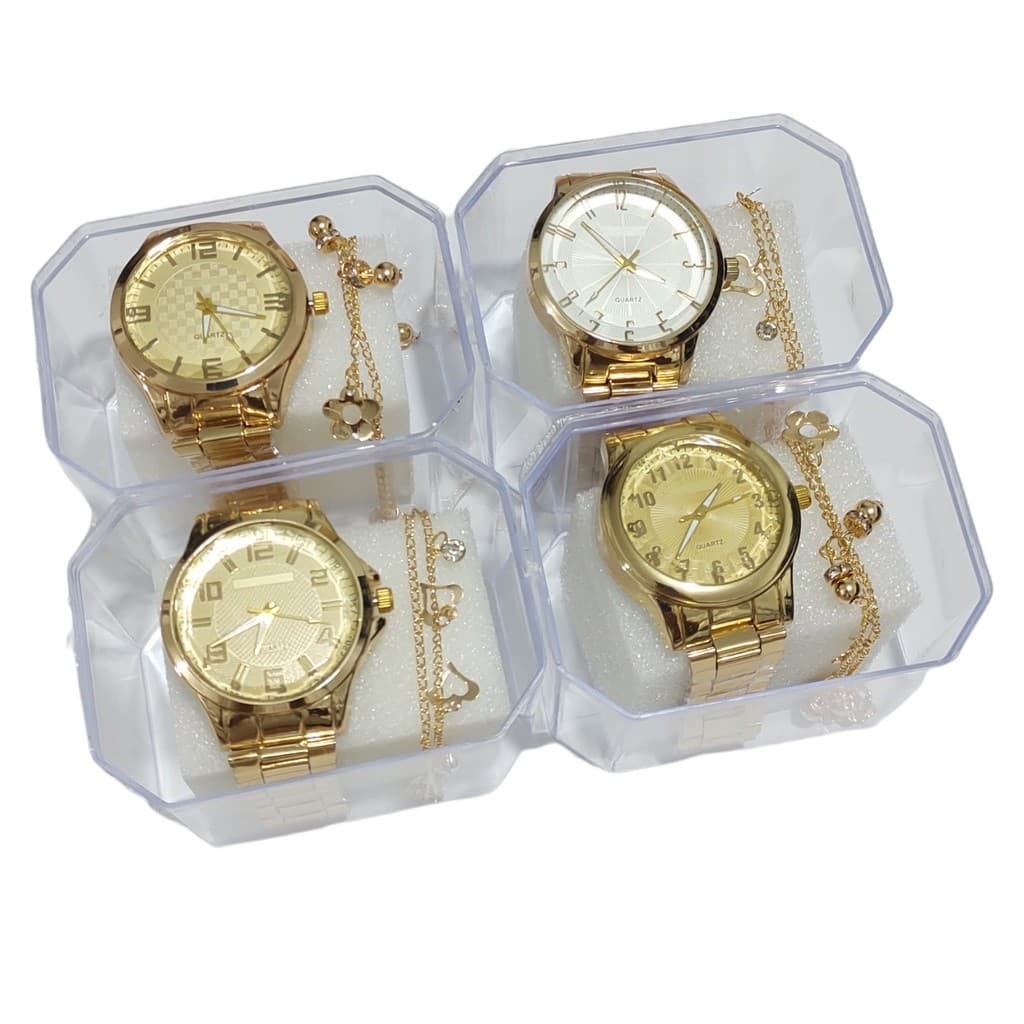 Kit Relógio + Pulseira + caixinha