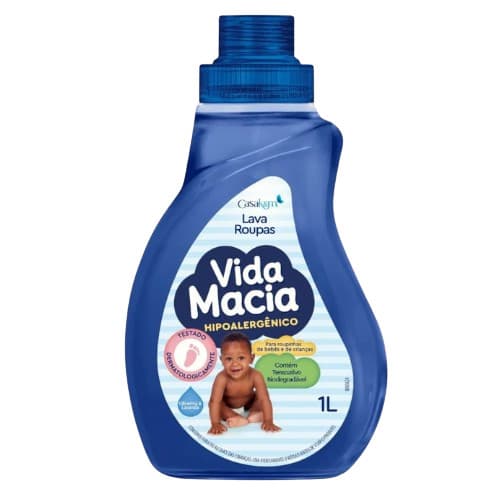 Lava Roupas Vida Macia Lavanda 1L Hipoalergênico