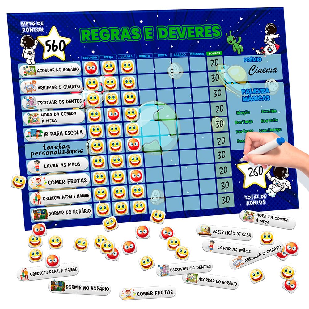 QUADRO DE ROTINA DIARIA CRIANÇA INCENTIVO INFANTIL DE TAREFAS COM IMÃ PARA GELADEIRA OU PAREDE