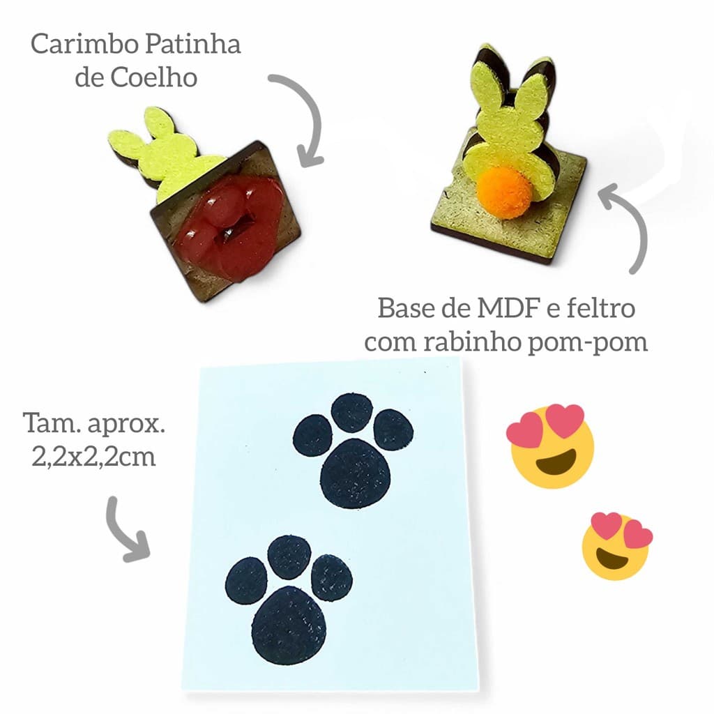 Carimbo Patinha Coelho - Base Decorativa