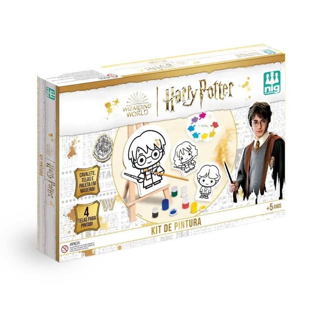 Kit De Pintura Harry Potter Madeira Brinquedo Desenvolve Coordenação Criatividade 