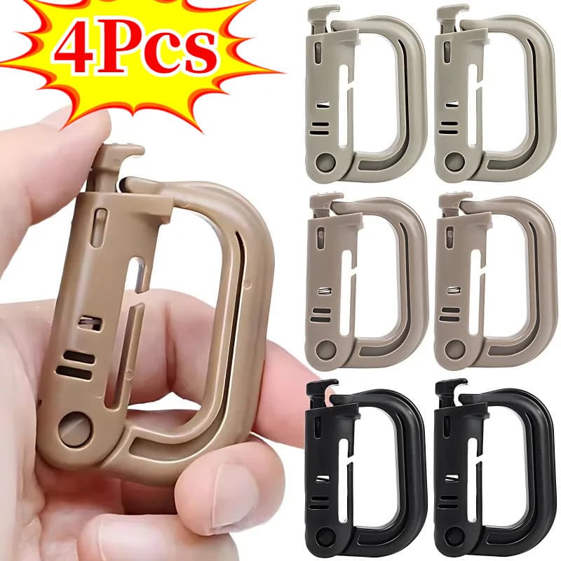4Pcs Mosquetão Militar Grimlock Em Forma De D Porta-Chaves Mochila Fivela Exterior Suprimentos Para Escalada De Montanha