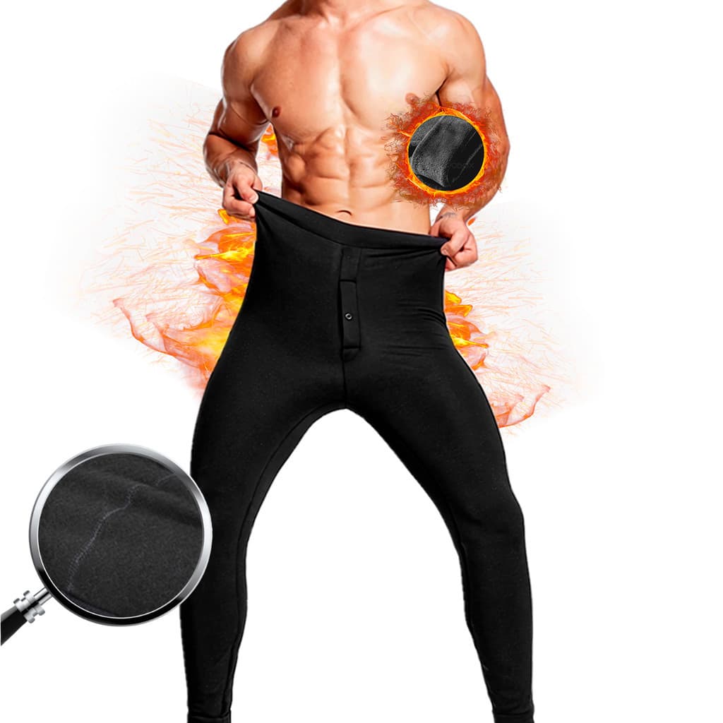 Calça Térmica Masculina Segunda Pele Peluciada Forrada Lã Legging Proteção Frio