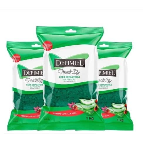 Kit com 3 ceras vegetal com aloe vera 1kg - Depimiel