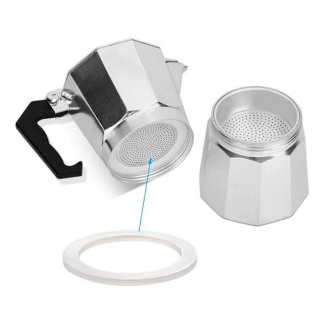 Filtro De Cafeteira Italiana 9 Xícaras Com 3 Anéis Vedação