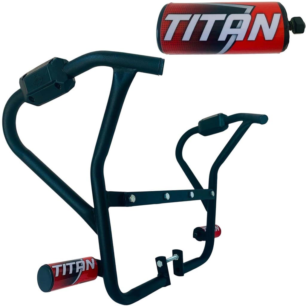 Titan 160 Modelo 2024 Protetor Carenagem Motor Tanque Vermelho Mata Cachorro com Pedal Slider Moto