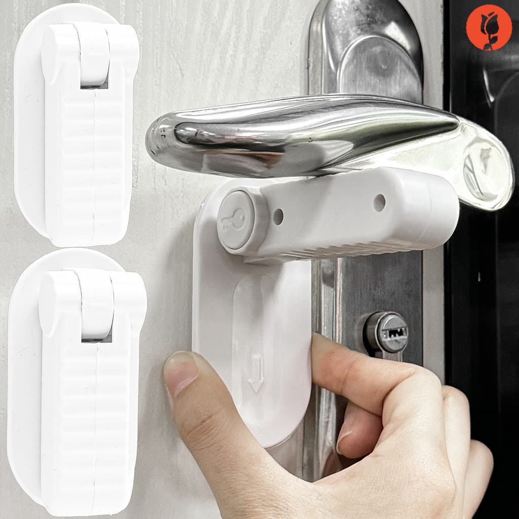 Fechadura De Segurança Autoadesiva Para Maçaneta De Porta , Bebê , Animal De Estimação , Anti-Abertura , De Plástico Dur