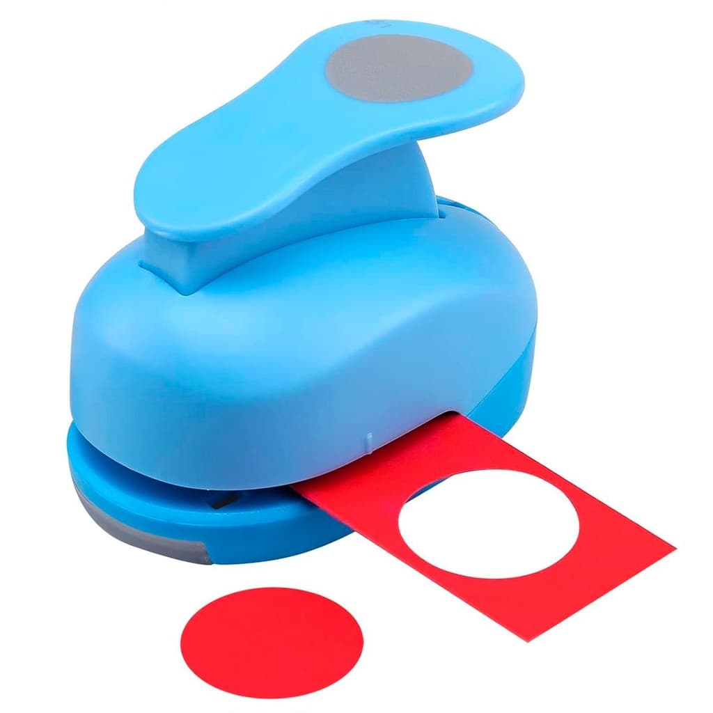 Furador Papel Circulo Liso Scrapbook 1,6 cm 16 mm. AZUL
