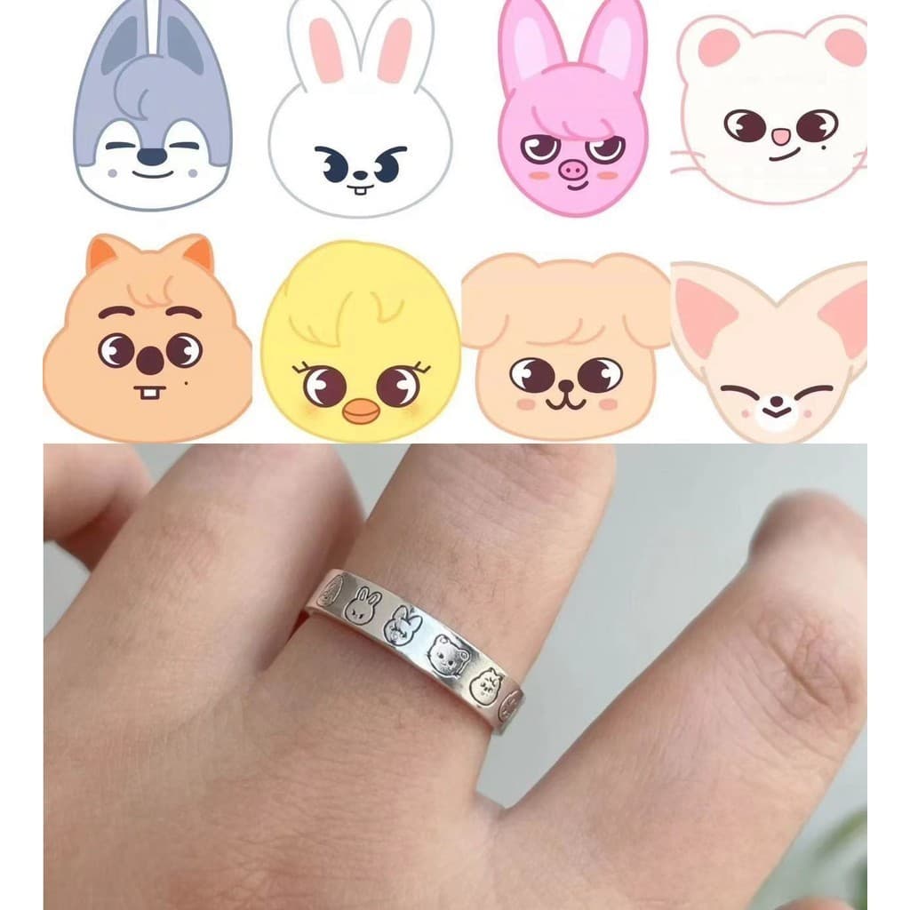 Kpop Idol Stray Kids Rings Skz Alloy Anéis Abertos Ajustáveis Acessórios De Moda Stay Fans Gift