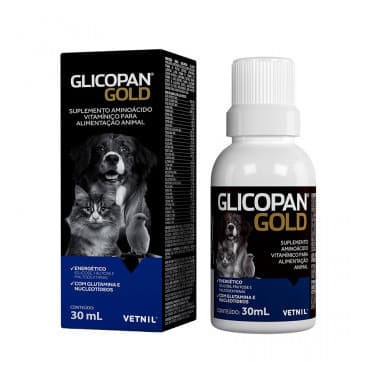 Suplemento Glicopan Gold 30Ml Vetnil para Cães e Gatos