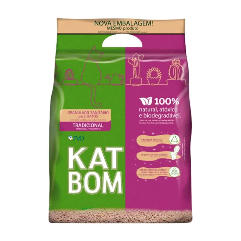 Granulado 6Kg Higiênico KatBom Tradicional Para Gatos