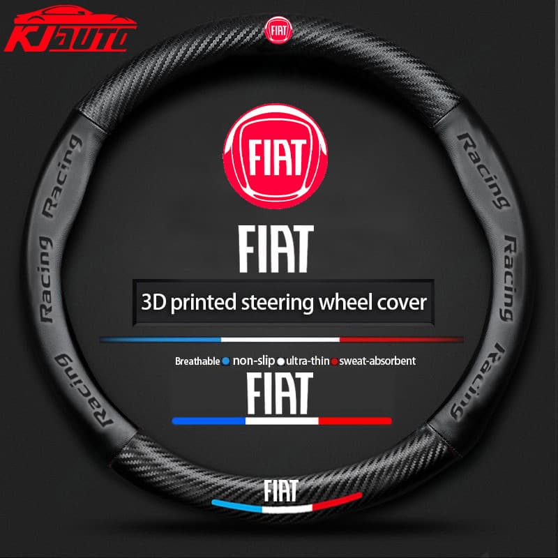 Capa De Couro Para Volante De Carro Fiat Confortável E Antiderrapante Stilo Punto Argo Bravo Palio 500 Toro Freemont Mar