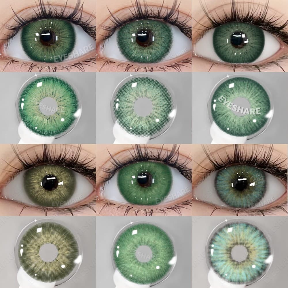 EYESHARE 1 Par De Lentes De Contato Coloridas Série Verde Para Olhos , Verdes , Naturais , Uso Anual