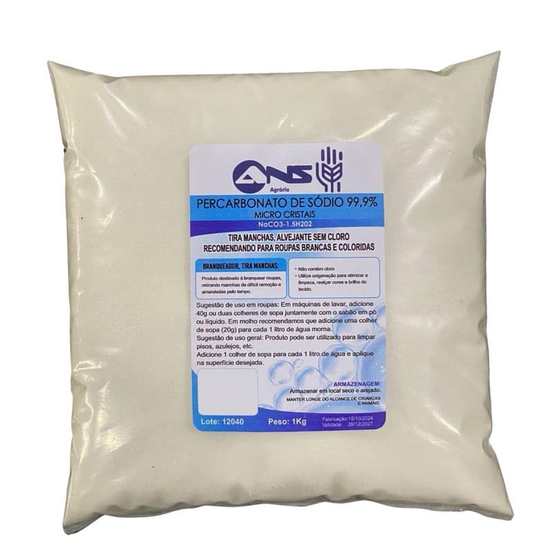 Percarbonato de Sódio 1kg: Alvejante Tira Manchas e Clareador de Roupas!