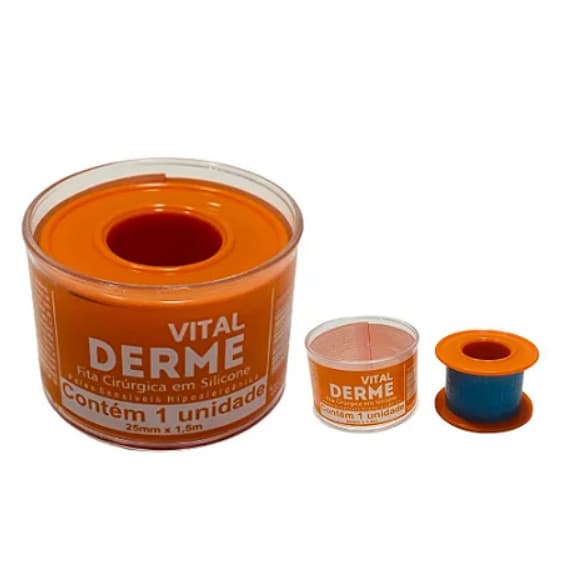 Fita Cirúrgica Hipoalergênica Em Silicone Rolo 2,5cm X 1,5m Vital Derme