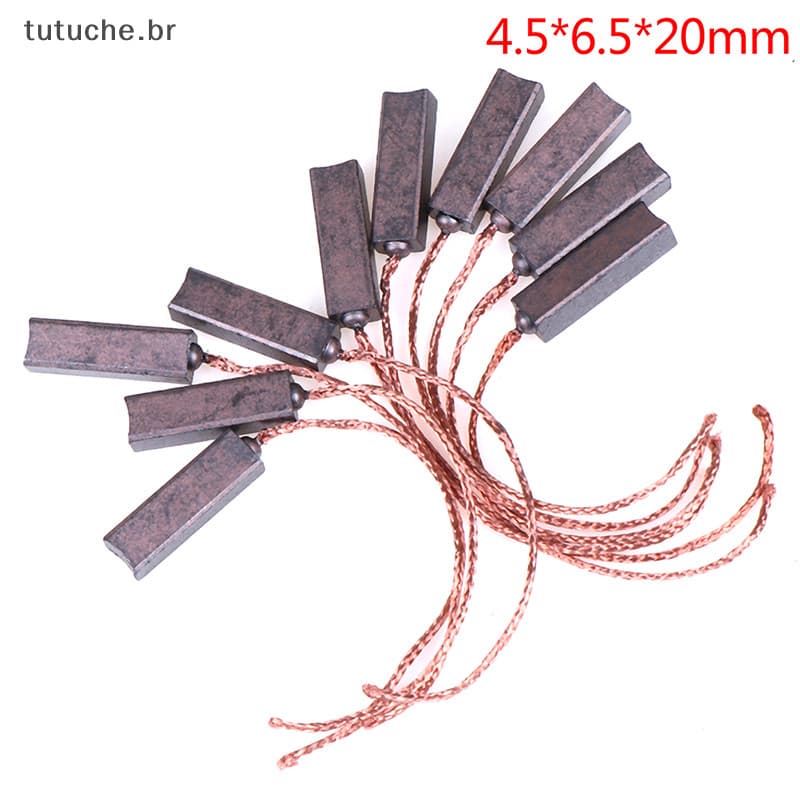 TU 10Pcs 4.5 * 6.5 * 20mm Motor Escovas De Carvão Regulador Escova BR