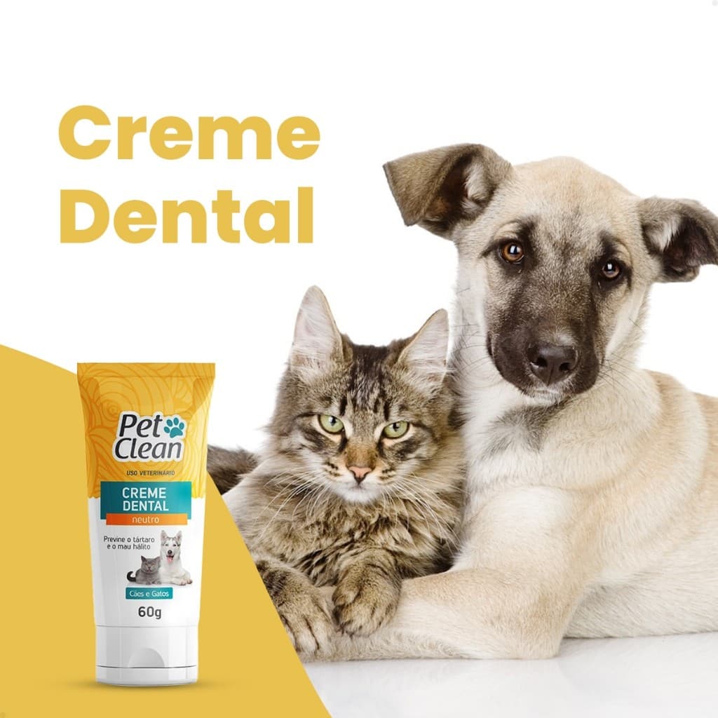 Creme Dental Pasta De Dente Para Cães E Gatos Pet Clean Sabores 60g