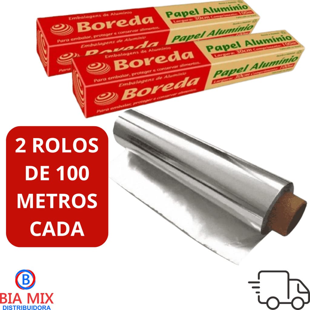 2 Rolo Papel Alumínio 100MX30cm Extra Forte Grande assar embalar proteger alimentos Alta Qualidade