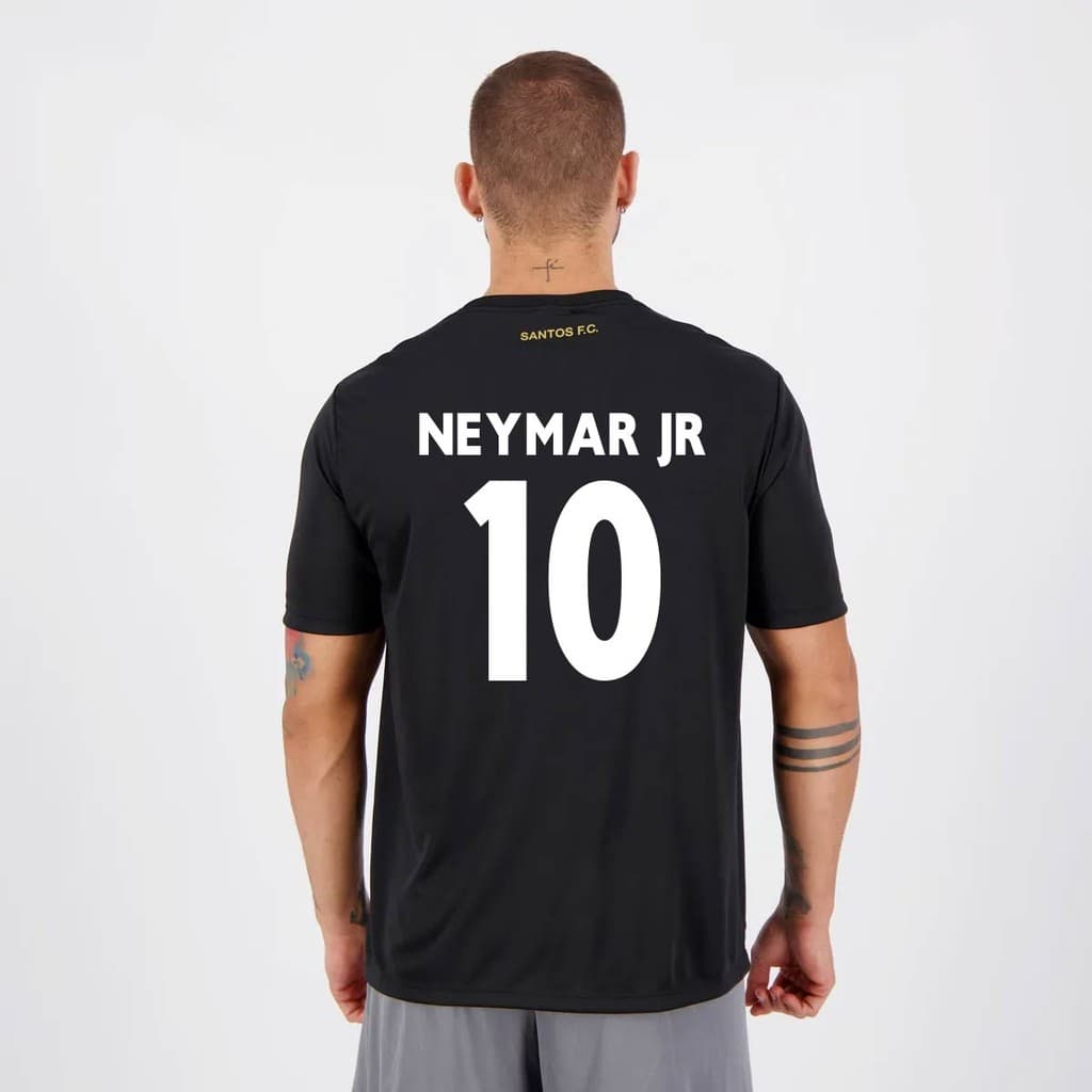 Camisa Santos Neymar JR 10 Parrot Preta
