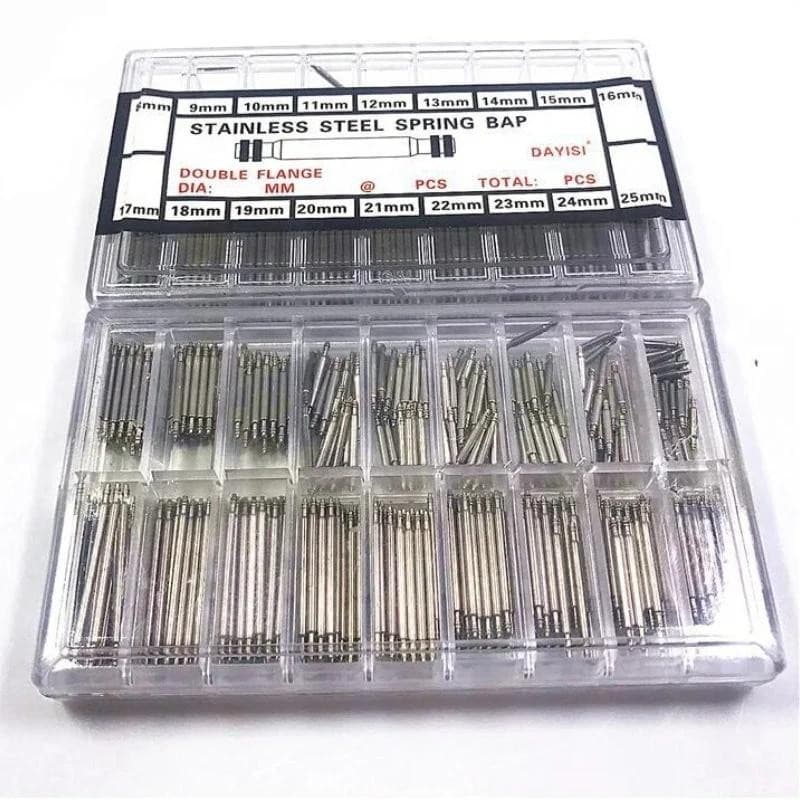 360pcs 8mm-25mm/6mm-23mm Stainless Steel Watch Spring Bar Watch Strap Pins 1.5mm Diameter Watch Band Link Pin Repair Too