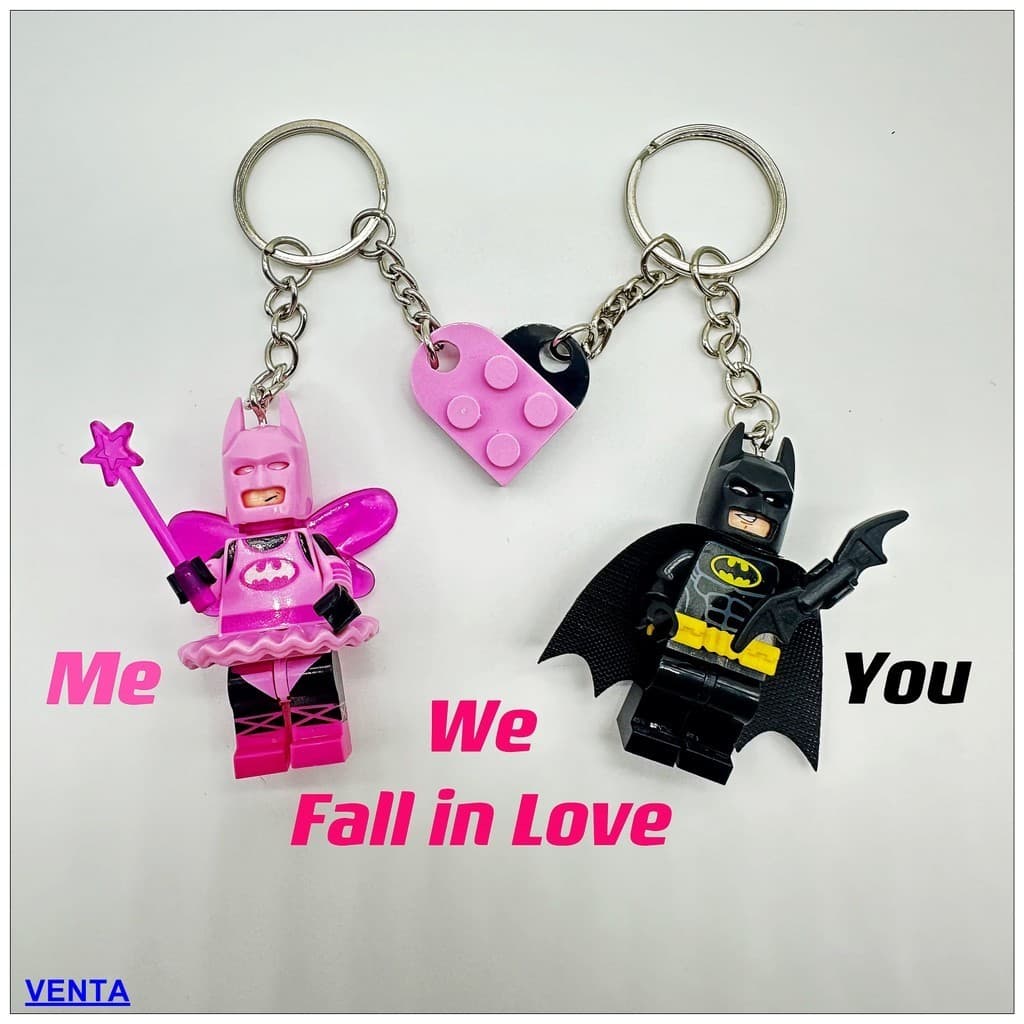 Chaveiro De Casal Batman Bonito Pingente De Mochila Compatível Com O LEGO